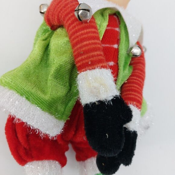 Vtg. Christmas Holiday Pixie Elf Santa hat Tree Jingle Bells - Picture 7 of 8